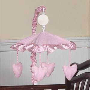  Pink Chenille and Satin Musical Mobile by JoJo Designs Pink Baby