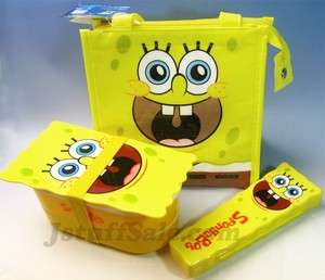 Sponge Bob 2 tier bento lunch box, bag, cutlery set  