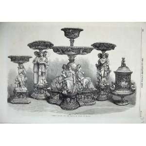  1866 Dessert Service Prince Wales Table Ware Old Print 