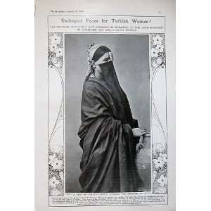   1908 Yashmak Lady Constantinople Menaced Veil Turkish