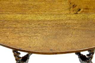 19TH CENTURY BARLEY TWIST OAK GATE LEG TABLE SEATS 8  