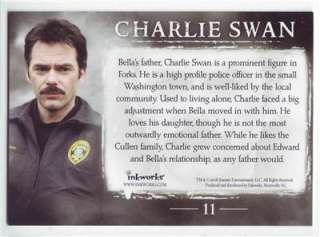 Rare TWILIGHT Neca Trading Card #11 Charlie Swan  