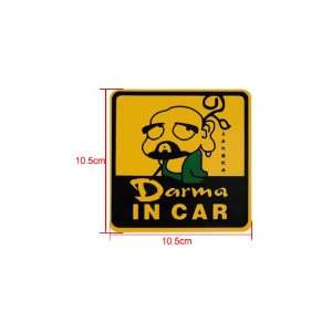   Amico Car Auto Square Warning Decal Sticker Darma In Car: Automotive