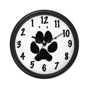  Backwards Paw Print Clock Pets Wall Clock by CafePress 