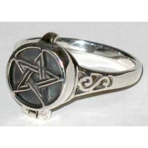  Sterling Silver Celtic Poison Ring sz 9 