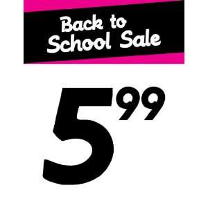  Back To School Sale Pink Black Sign: Office Products