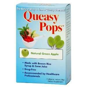  Three Lollies Queasy Pops Natural Green Apple, 7 Ct 