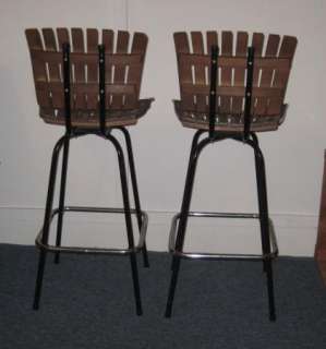   Century Modern Arthur Umanoff Slat Bench Chair Bar Stools Eames Era