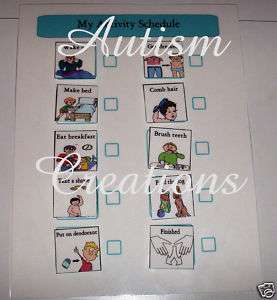 PECS AUTISM HOMESCHOOL THERAPY MORNING SCHEDULE BOARD  