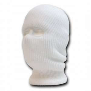  WHITE TACTICAL MASK SKI CAP FACE PROTECTOR ONE HOLE 