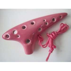   Paragon Pink Color Soprano C Key Ceramic Ocarina Musical Instruments