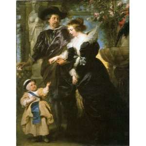 Oil Painting: Rubens with his Family in Garden: Peter Paul Rubens Hand