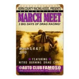   March Meet Drag Race Vintage Metal Sign Bakersfield 2: Home & Kitchen