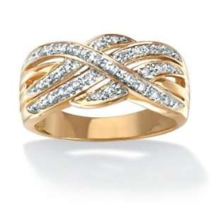  18k Gold Over Silver Diamond Womens Ring: Jewelry