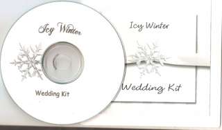 Delux Icy Winter Wedding Invitation Kit on CD  