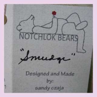 handful of LOVE 8 inch repurposed mink artist bear by Sandy Czaja 