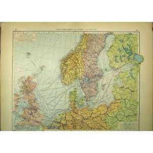   1910 German Map Britain Norway Sweden Denmark Europe: Home & Kitchen