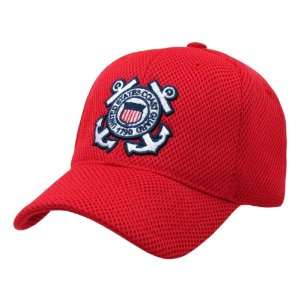  Air Mesh military logo baseball cap Coast Guard Cap, Red 