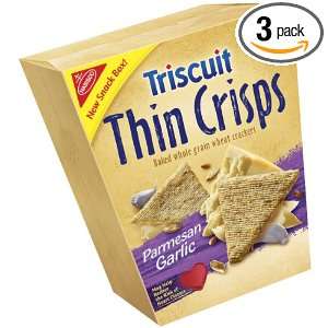 Triscuits Thins Crisps, Parmesan Garlic, 7.6 Ounce (Pack of 3)  