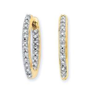   Gold 1/2 ct. Diamond In and Out Hoop Earrings Katarina Jewelry