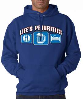 Lifes Priorities Beer 50/50 Pullover Hoodie  