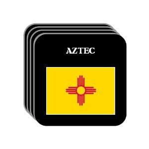 US State Flag   AZTEC, New Mexico (NM) Set of 4 Mini Mousepad Coasters