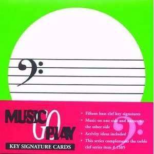    Set of 15 Bass Clef Key Signature Cards: Musical Instruments