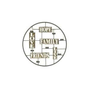  Crestview Hope Love Family Friends Metal Wall Candleholder 