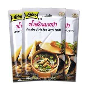 Lobo Brand Thai Country Style Red Curry Paste 1.76 Oz (Pack of 3) Thai 