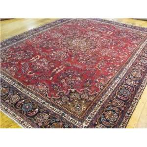   127 Red Persian Hand Knotted Wool Birjand Rug: Furniture & Decor