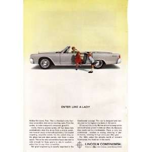  1963 Ad Lincoln Continental Family Original Antique Car Ad 