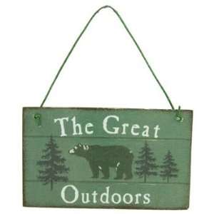  Wooden Bear Sign Ornament: Home & Kitchen