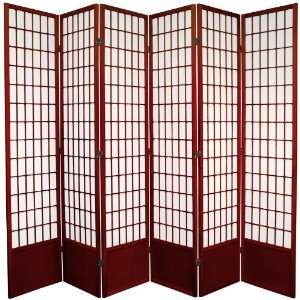   ft. Tall Window Pane Shoji Screen  Rosewood   6_panel: Home & Kitchen