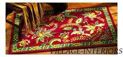 CASPIENNE FRENCH COUNTRY RED WOOL HOOKED 2FT X 3FT RUG  