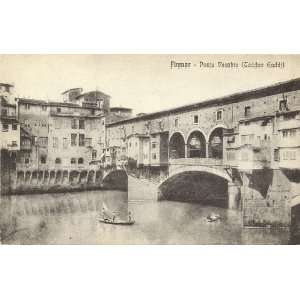    1910 Vintage Postcard Ponte Vecchio Florence Italy 