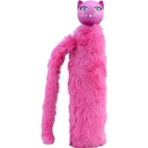   Pink Cat / Kitten Compact Rain Umbrella in Faux Fur Case, Adult Size