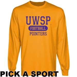 Wisconsin Stevens Point Pointers Gold Custom Sport Long Sleeve T shirt 
