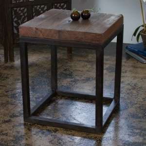   Reclaimed Wood and Iron Side Table in Natural