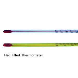 Red Filled Thermometers, Total Immersion (10 per box)  