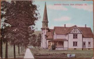 1913 Postcard Catholic Church   Port Allegany, PA Penn  