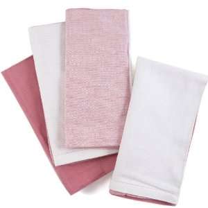  Pink and White Two tone Cotton Napkin, Set of 12 Kitchen 