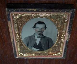 Civil War Soldier Ambrotype Gray Jacket w/ extra image brother/friend 