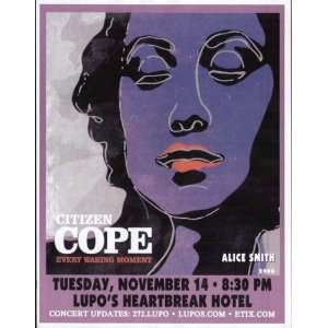  Citizen Cope Concert Flyer Providence Lupos: Home 