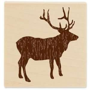  Elk Silhouette Wood Mounted Rubber Stamp Arts, Crafts 