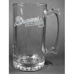   MLB Atlanta Braves Laser Etched 27oz Glass Beer Mug