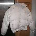 RAVE WOMENS DOWN COAT SIZE MEDIUM WHITE WITH HOOD