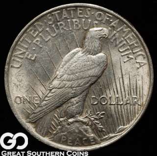 1923 Peace Silver Dollar CHOICE AU++  