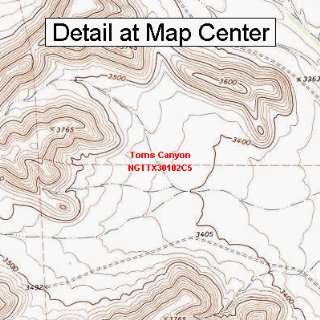  USGS Topographic Quadrangle Map   Toms Canyon, Texas 