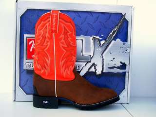 Tony Lama TLX Mens Tan Cheyenne Orange Cowboy Boots  