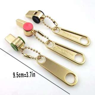 Gold Tone Whistle Zipper Puller Charm Pendant 3 Colors  